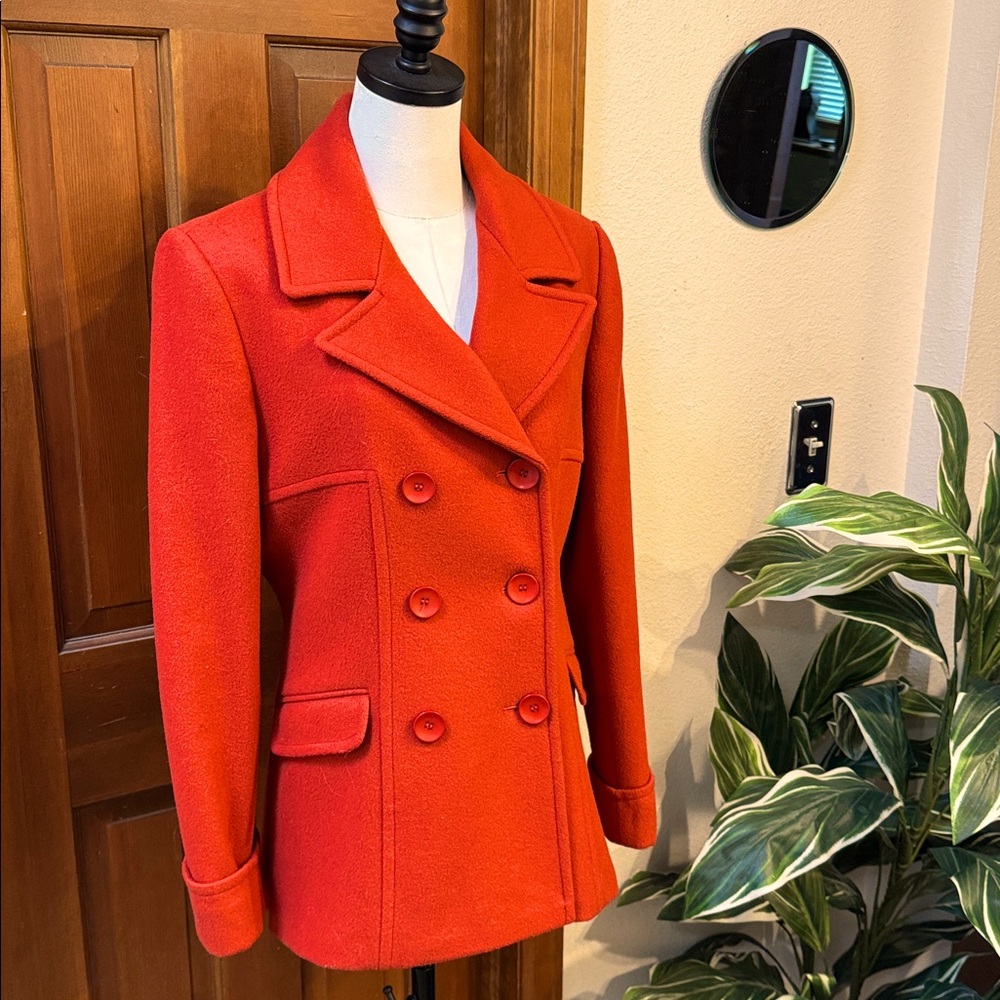 PRICE FIRM Mackintosh Elegant Women's Double-Breasted Pea Coat in Red Rust - Picture 6 of 8